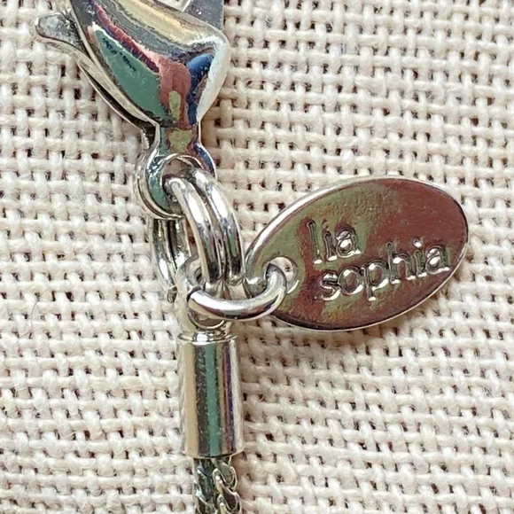 Lia Sophia Violet Fog purple cat’s eye glass bead station necklace multi strand - Picture 3 of 7